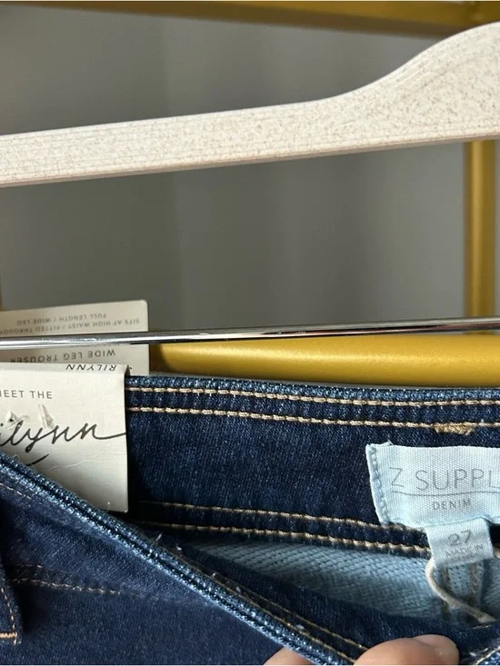 Z Supply women’s Rilynn Wide sweat Denim Trouser In Dark blue wash size 27 NEW - Picture 7 of 10